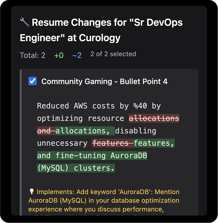 Apply Changes